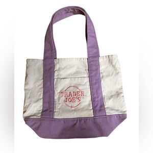 Trader Joes Pastel Purple Lavender Mini Tote Bag 2025 Edition